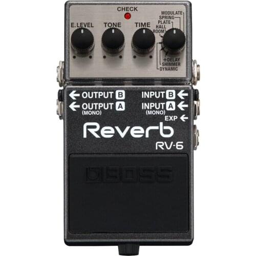 Boss RV-6 Digital Reverb Pedal with 8 Reverb Modes, Expression Pedal Input