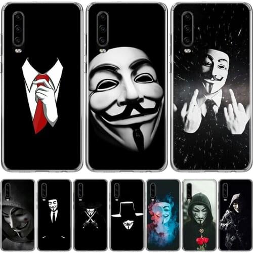 Anonymous Phone Case for Huawei P30 P40 P20 P10 Mate 20 10 30 Lite Pro P Smart Z Plus + Art Luxury Cover Coque