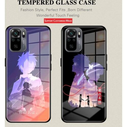 Manga Anime Movie Your Name Tempered Glass Phone Case For Xiao mi 8 9 10 10Pro11 Redmi Note9 9Pro 10Pro POCO X3