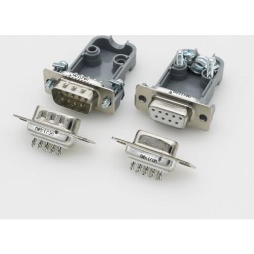 DB9 female head/male head 9 core /RS232 serial port/plug pinhole/white glue gold plated/welded wire D-SUB