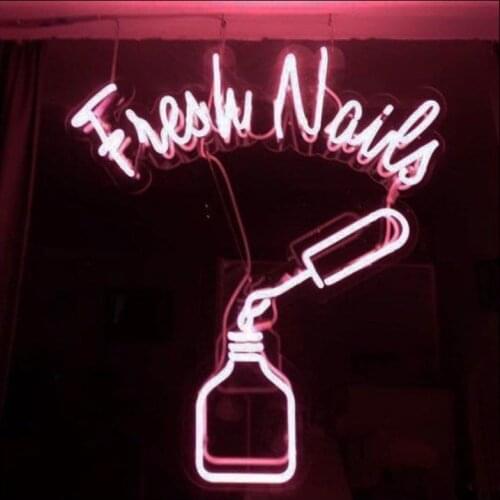 Decorative Light Fresh Nails Neon Bulb Light Salon Design Signboard Custom Decor Beer Lamp lamps In The Room Handmade Glass Tube