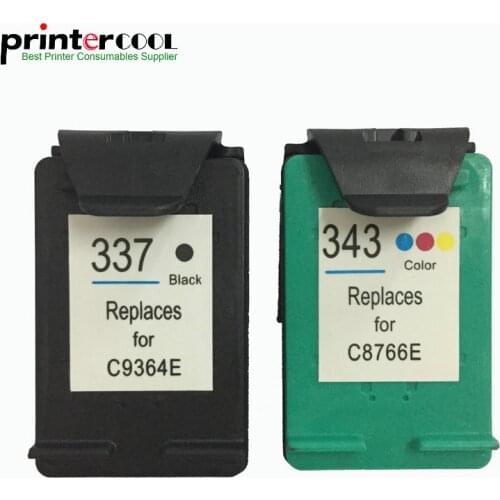 Einkshop 337 343 Refilled Ink Cartridge Compatible for hp 337 343 Photosmart C4180 2575 Deskjet 6940 D4160 Officejet 6130
