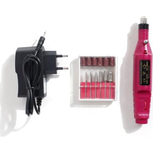 1Set 6Bits Power Drill Professional Electric Manicure Machine Nail Drill Pen Pedicure File Polish Art Tool for Feet Care Product