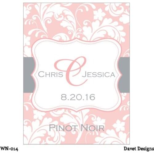 Personalized Wine Bottle Label 3x4 inch Custom Wedding Wine Bottle / Rectangle Waterproof Labels