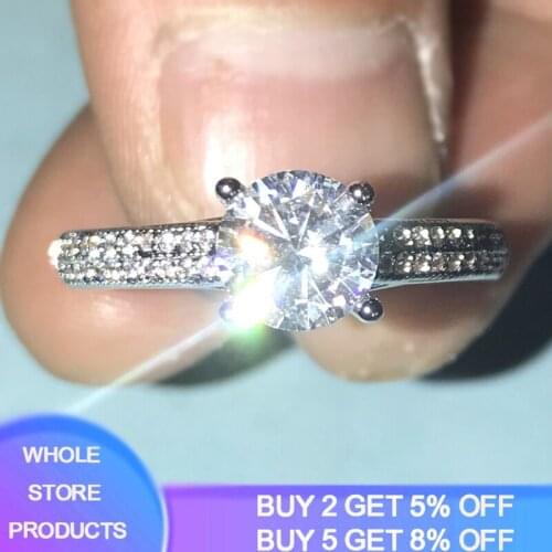 YANHUI Fashion Women Whole Silver Wedding Ring For Brides Engagement Jewelry Antique Rings Accessories Girl Party Gifts R0135