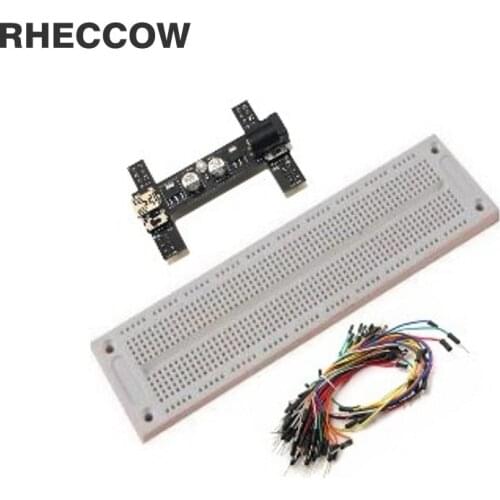 3sets/lot 5V/3.3V 2 ways Breadboard power module+1pc syb-170 700 point Breadboard+65pcs jumper wire cable