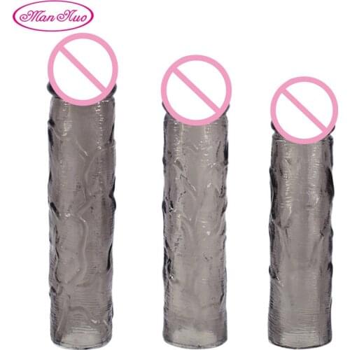 Man Nuo Realistic Condoms For Men Penis Enlargement Male Extender Dick Sleeve Reusable Cock Cover Delay Ejaculation Adult SexToy