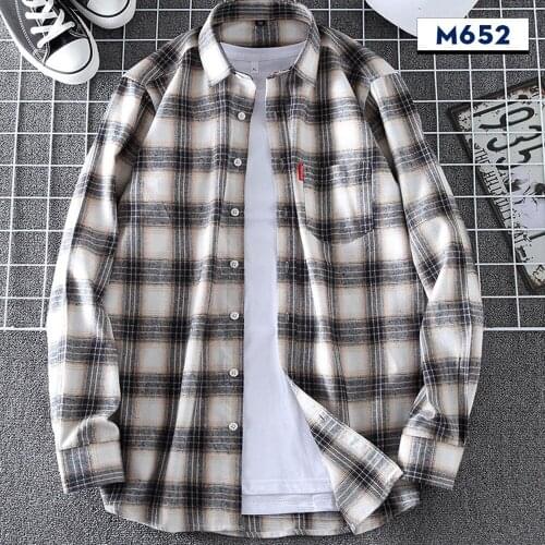 2021 Spring Autumn Plaid Shirt Men Cotton New Male Casual Long Sleeve Shirt High Quality Man Clothes