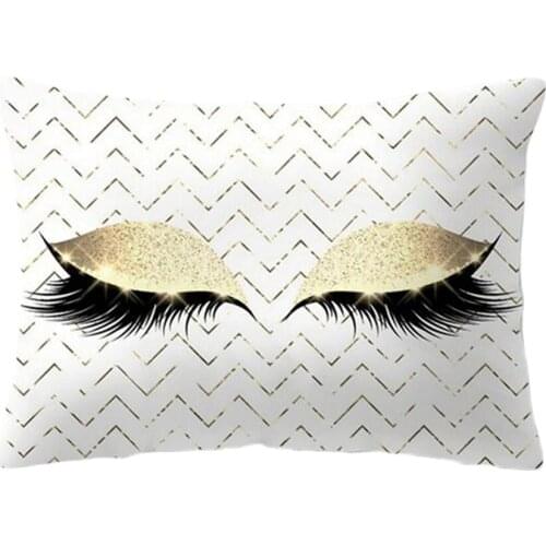 Funny Eyelashes Throw Pillow Slipover Square Pillows Cover Sofa Pillow Case