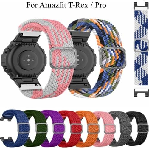 Nylon Watch Strap for Huami Amazfit T-Rex Pro Smart Watch Band Sport Elastic Nylon Watchband Bracelet Replace for Amazfit T-Rex
