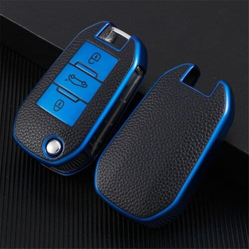 NEW Soft Car Key Cover For Peugeot 208 GTI 308 SW 508 3008 4008 5008 3 Buttons Keychain Leather Style Protector Case