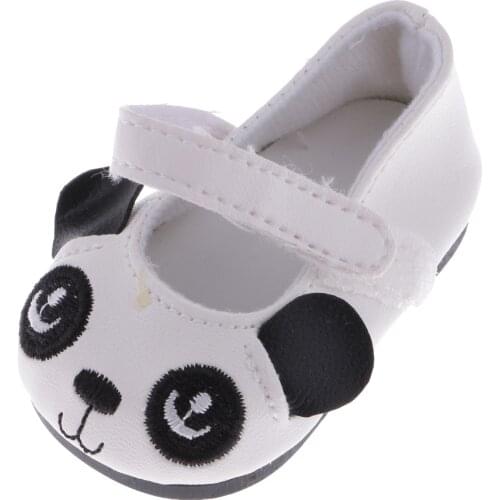 Pair of Panda Designed Shoes for 18 inch American Doll Dolls
