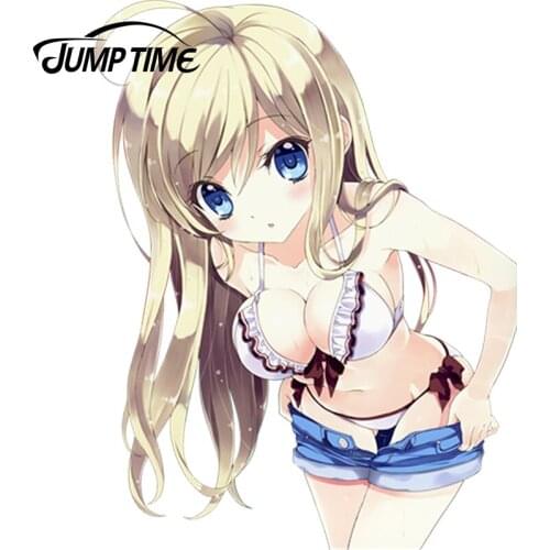 JumpTime 13cm x 9.9cm NouCome Chocolat Anime Girls Cartoon Beauty Sports Rally Car Stickers Windows Bumper Decal