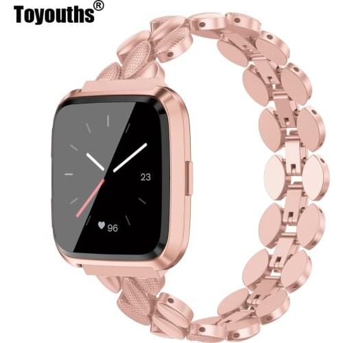 Luxury Stainless Steel Watch Band for Fitbit Versa 2 Replacement Metal Bracelet Strap Women Men Accessories for Fitbit Versa