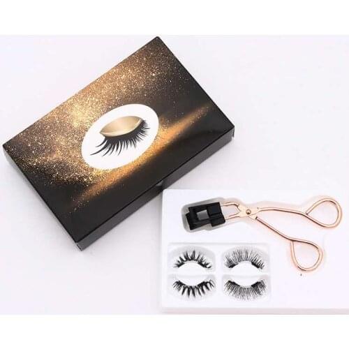 2 Pairs 3d Mink Eyelashes Kit Long Lashes False Eyelashes Eyelash Extensions with Eyelash Glue Eye Lashes Tweezers Kits Natural