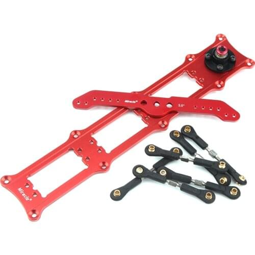 Aluminum Alloy Servo Rudders Mount Rudder Tray Set with 5 inch Double Servo Arm For 3 Servo