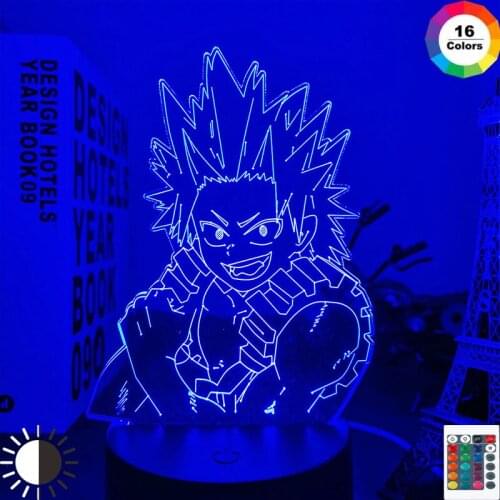 Anime My Hero Academia Led Night Light Eijiro Kirishima Lamp for Room Deco Birthday Gift Eijiro Kirishima Light My Hero Academia