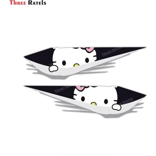 Three Ratels B204 Anime 3D Cat Kitty Peeking Stickers For Car Styling Car Window Trunk Decoration Waterproof Decals