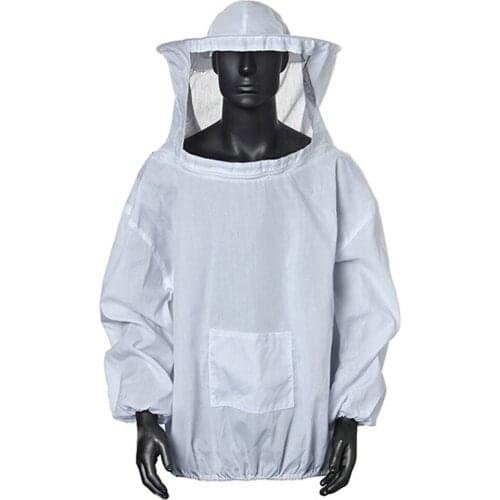 1 pcs Anti Bee Suit Beekeeping Protective Costume Jacket Coat With Hood Split top