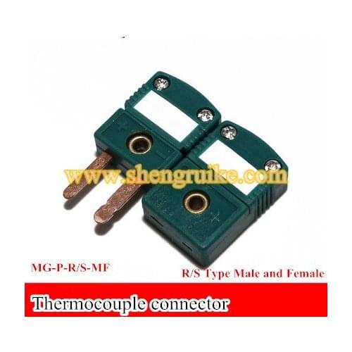 Green R/S Type mini thermocouple connector flat pin male and female