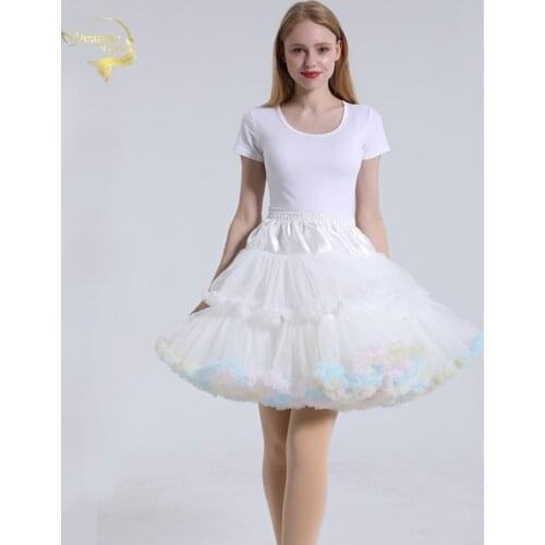 50CM Long Rockabilly Dance Petticoat Skirt Tutu Short Women Tulle Crinoline Vintage Wedding Bridal Petticoat for Wedding Dresses