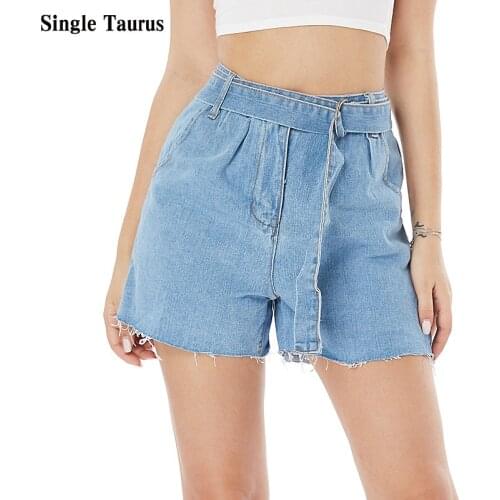 2021 Summer New Casual Female Denim Shorts Fashion Sashes Ropa De Mujer Cotton Spandex Jeans Shorts Women Dropshipping