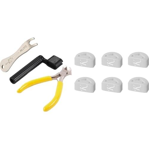 1 Set Guitar Repair Maintenance Tool & 1Pcs Guitar String Triple-cornered Chord Tie for Stringed Instruments Guitar