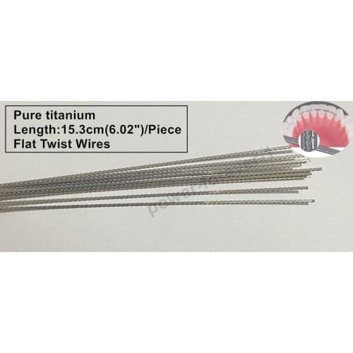 10Pcs Dental Titanium Retainer Flat Wire Lingual Twist Twisted Wires Straight Orthodontic Brace Brackets Aesthetic Adhesi