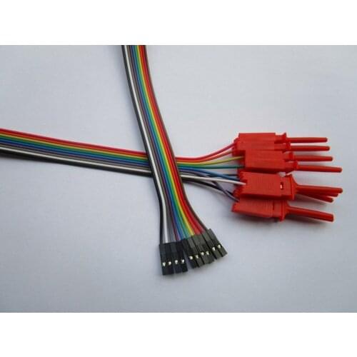100 pcs Pitch 2.54mm Jumper Wire 1x10 pin Female to Flat Test Clip Ribbon Cable 24cm(9.5")