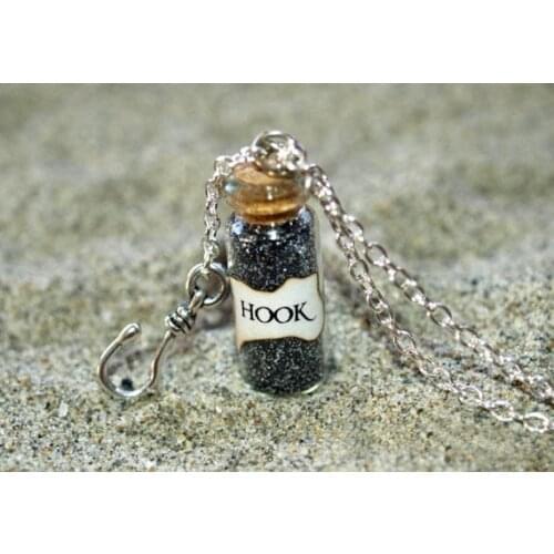 12pcs/lot OUAT Hook Necklace Captain Hook Necklace with a Hook Charm, Once Upon a Time Jewelry Captain Swan