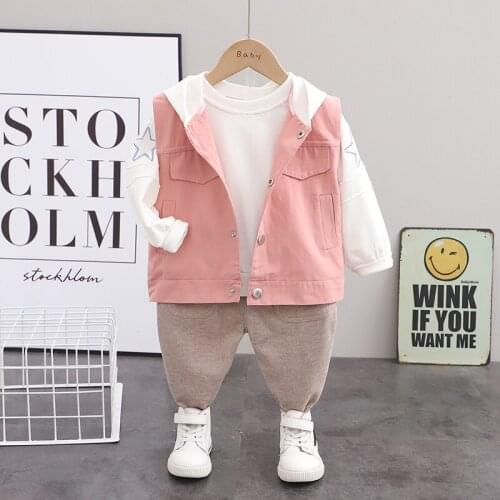 2021 Summer Boys Pants Suit Three-Piece New Long-Sleeved For Children Casual Style For Kids 0-6 Years Old