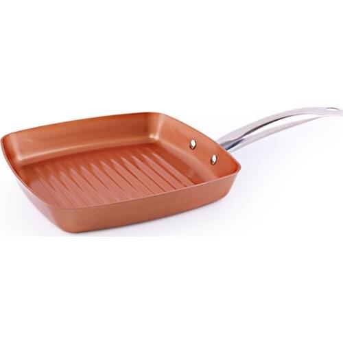 Aluminum Copper Pan Brass Non-stick Fryer Square Frying Steak Small Frying Non-stick Egg Pans Pancake Cooking Pots Bronze Wok