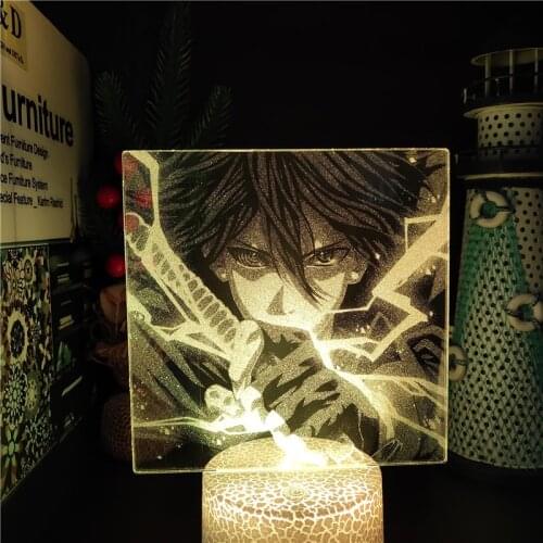 NARUTO Anime 3D Lamp Uchiha Sasuke Acrylic LED Night Light Cartoon Optical Illusion Lamp Bedroom Decoration Home Lighting Lamp