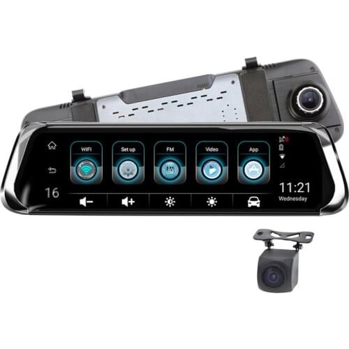 Android Car DVR 10"IPS Touch 4G Mirror DVRFHD 1080P WIFI auto registrar ADAS GPS Navi rear view mirror with camera