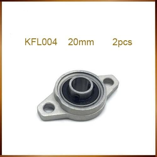 Free Shipping 2PCS KFL004 Pillow Block Flange Ball Bearing 20mm High quality Metal Miniature bearing Zinc Alloy Mechanical