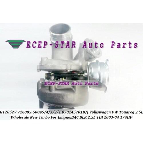Free ship GT2052 716885-5004S 716885 716885-0002 070145702B 070145702BX 070145702BV Turbo For Volkswagen VW Touareg BAC BLK 2.5L