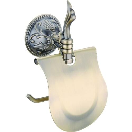 FREE SHIPPING new design antique brass roll holder with cover flowers toilet paper holder