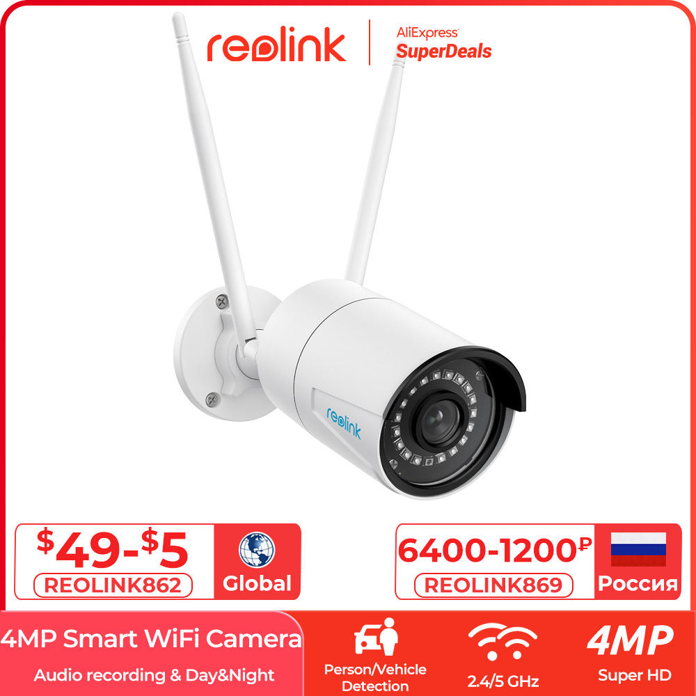 Reolink 4MP wireless ip camera wifi 2.4G/5Ghz Onvif infrared night vision waterproof outdoor indoor home surveillance RLC-410W