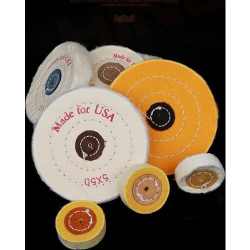 Cotton Polishing Wheel Cloth Buffing Wheel 3/4/5inch Arbor Buffer Mirror Polish White Round Wheel 50 layers Abrasive Tools