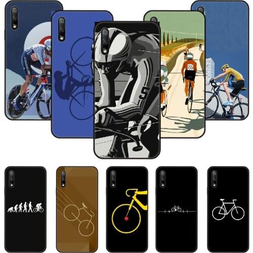 Phone Case For Huawei Honor 9X 10 9 20 8X 8A 8S 7X 7A i A Pro Play Lite Black Cover Coque Trend Sports Bike Bicycle Art