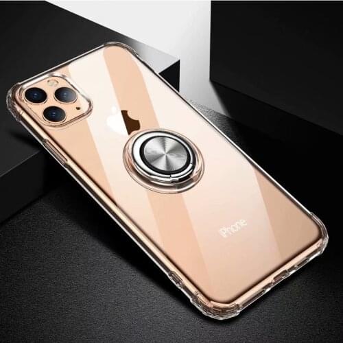 For Apple iphone 11 Case With Ring Stand Magnet Soft Transparent Protective Back Cover case for iphone 11 Pro Max iphone11 11pro