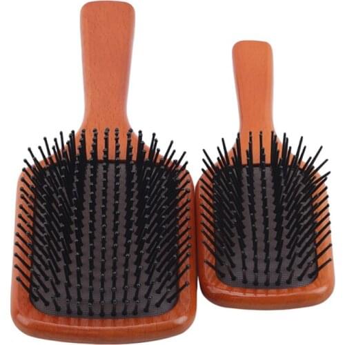 Wood Comb Professional Healthy Paddle Cushion Hair Loss Massage Brush Hairbrush Comb Scalp Hair Care