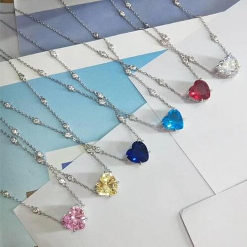 Designer Fashion 925 Sterling Silver Jewelry 3A Cubic Zirconia Party Necklace