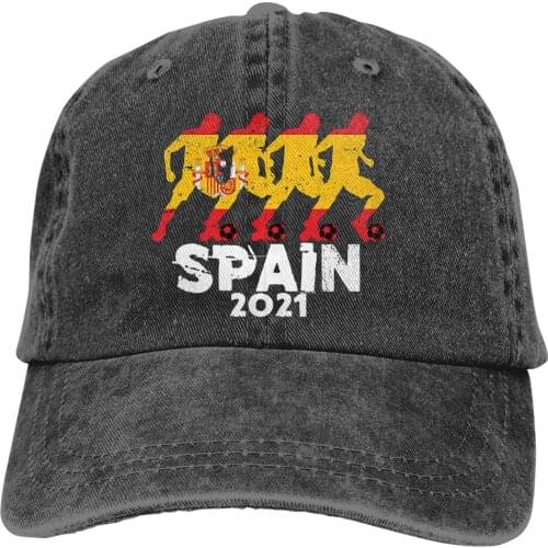 Soccer Spain Flag Football Team Player 2021 Gift Baseball Cap cowboy hat Peaked cap Cowboy Bebop Hats Men and women hats