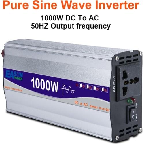 1000W Pure Sine Wave Power Inverter DC 12V/ 24V To AC 220V Converte LED Display Portable Car Inverter