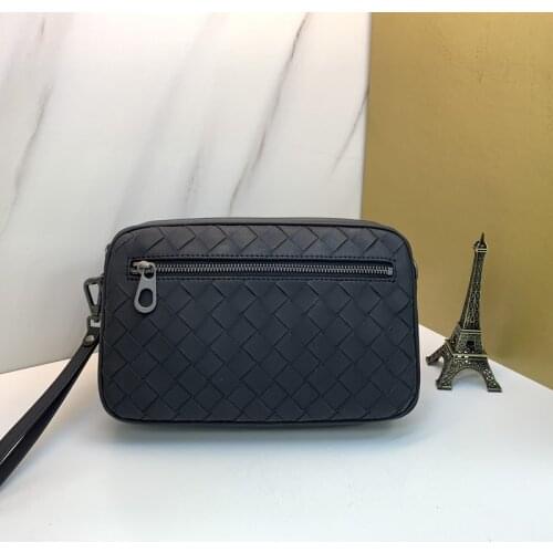 Kaisiludi New Leather knit man bag hand bag camera bag multi-functional business man single shoulder bag mini messenger bag