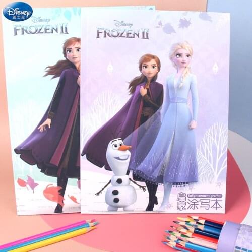Disney Coloring Book Frozen Painting Book Watercolor Pen Set Cute Graffiti Cartoon Character Coloring Book Fun Learning Gift
