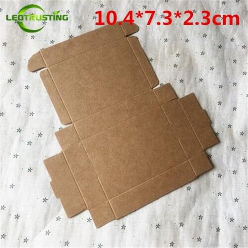 Leotrusting 50pcs 10.4*7.3*2.3cm Brown Kraft Paper Box Natural Kraft Paper Gift Packaging Box Handmade Soap Paper Cardboard Box