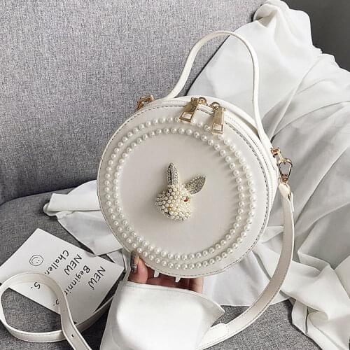 Small bag female 2021 new spring and summer tide wild one-shoulder messenger bag high-end pearl fashion small round bag