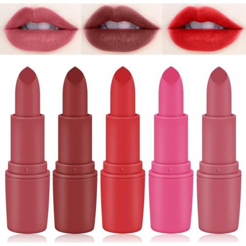 Matte Lipstick Waterproof Long Lasting Lip Stick Makeup Sexy Red Brown Nude Pigments Velvet Matte Lipsticks Cosmetics Korean